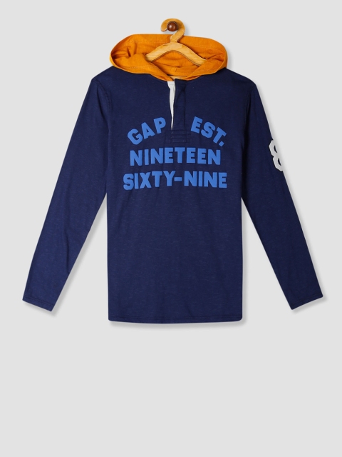 

GAP Boys Brand Logo Rugby Hoodie T-Shirt, Blue
