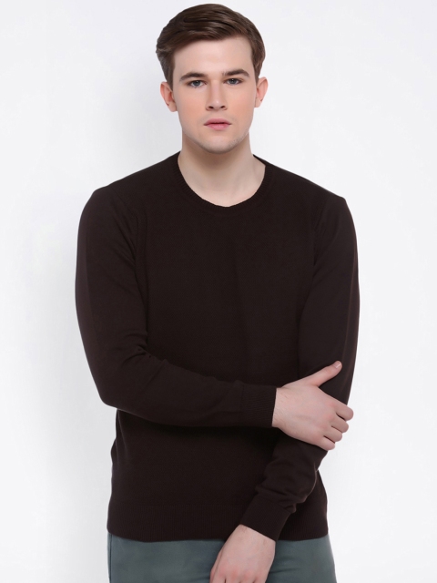 

Club York Men Black Solid Pullover Sweater