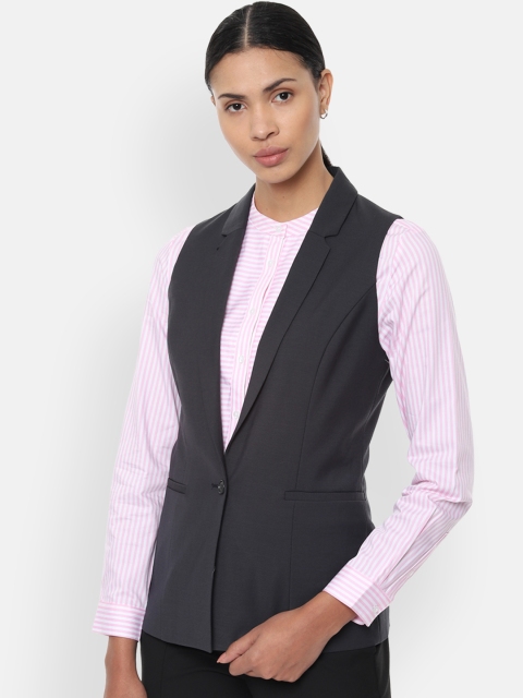 

Van Heusen Women Grey Solid Single-Breasted Waistcoat