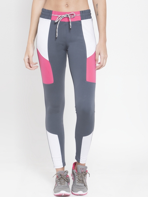 

Clora Creation Women Grey & White Colorblocked Stretchable Tights