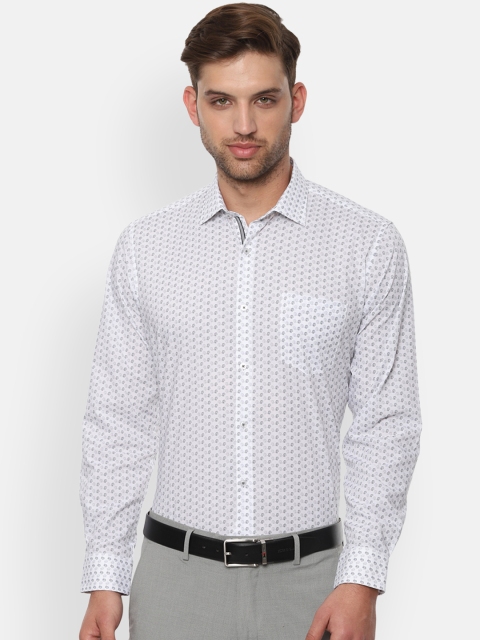 

Van Heusen Men White & Grey Regular Fit Printed Formal Shirt