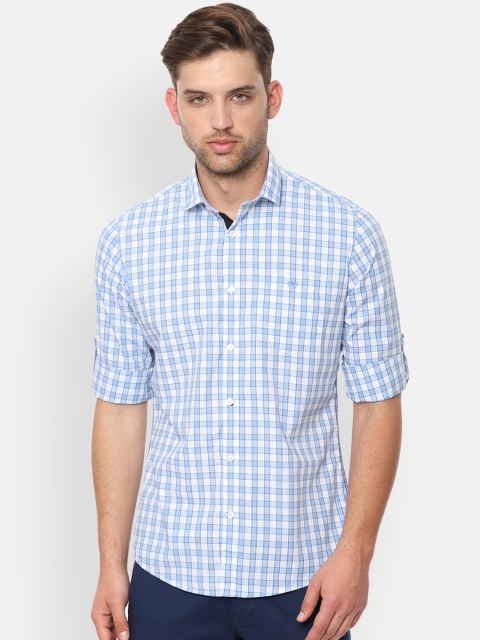 

Van Heusen Sport Men Blue & White Slim Fit Checked Casual Shirt