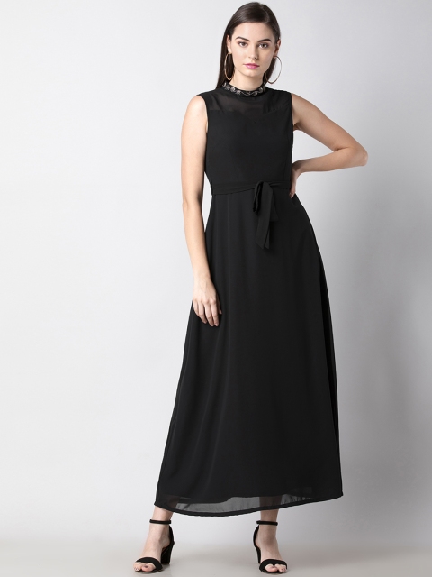 

FabAlley Women Black Solid Maxi Dress