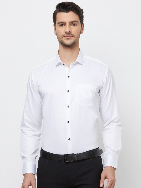 

N Dot Men White Standard Regular Fit Solid Casual Shirt