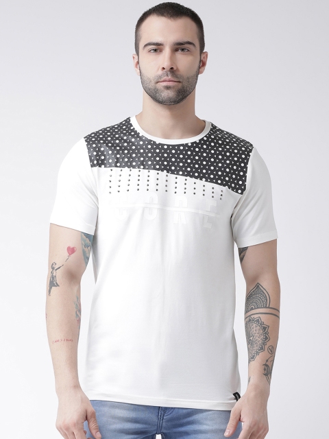 

Rex Straut Jeans Men White Printed Round Neck T-shirt