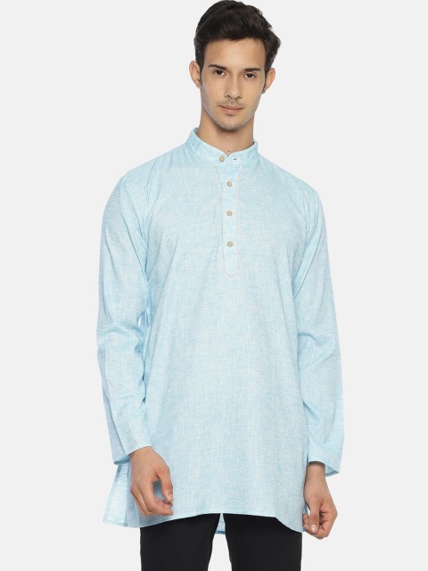 

TATTVA Men Blue Solid Straight Kurta