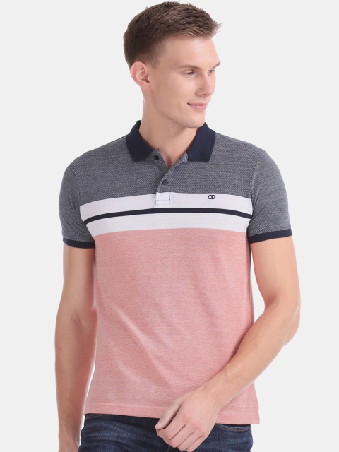 

Ruggers Men Red & Blue Colourblocked Polo Collar T-shirt
