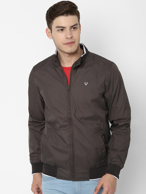 

Allen Solly Men Coffee Brown Solid Bomber Jacket