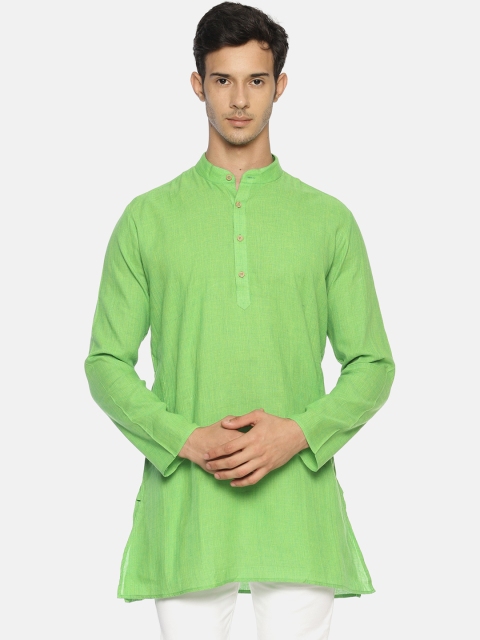 

TATTVA Men Green Solid Straight Kurta
