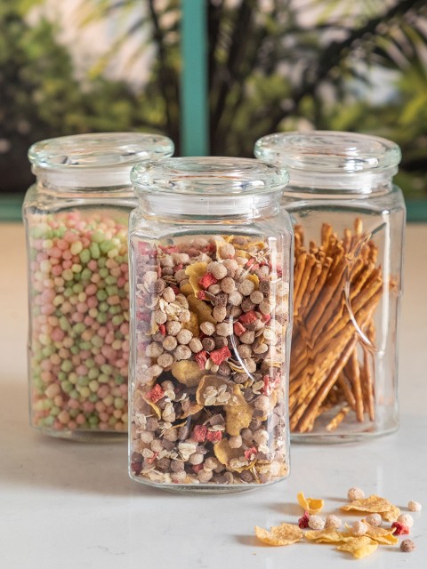 

WHITEGOLD Set of 3 Transparent Glass Jars