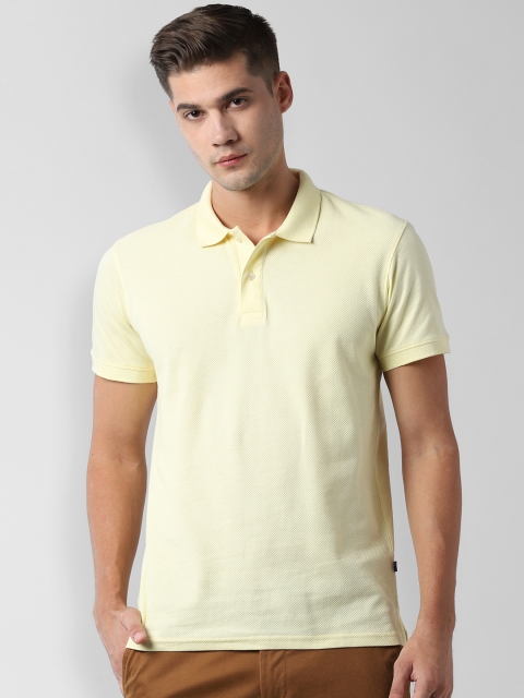 

Peter England Casuals Men Yellow Solid Polo Collar T-shirt