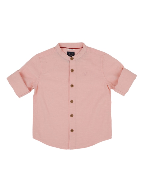 

Allen Solly Junior Boys Pink Regular Fit Solid Casual Shirt