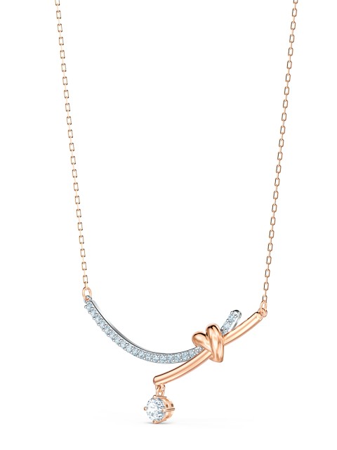 

SWAROVSKI White Rose Gold-Plated Mixed Metal Finish Lifelong Heart Necklace