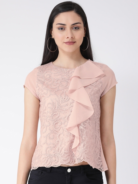 

Latin Quarters Women Pink Self Design A-Line Top