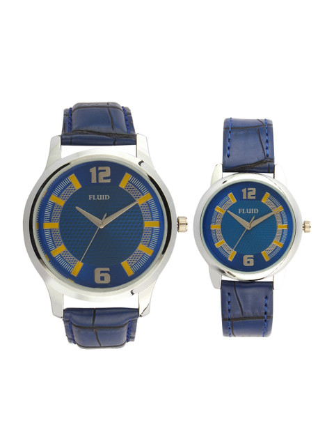 

FLUID Unisex Blue Leather His and Her Couple Analogue Watches FL-771PR-BL01
