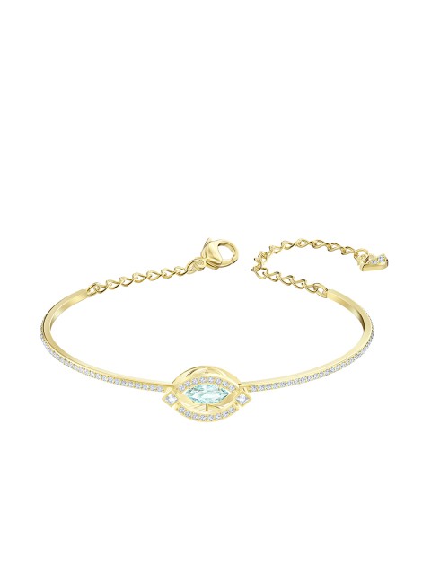 

SWAROVSKI Gold-Plated & Blue Crystal-Studded Bangle-Style Bracelet