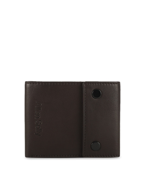 

Allen Solly Men Brown Textured Two Fold Leather Wallet