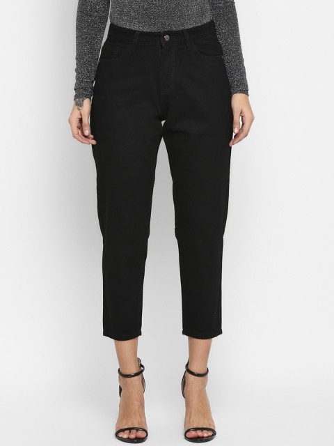 

FOSH Women Black Relaxed Fit Mid-Rise Clean Look Stretchable Jeans