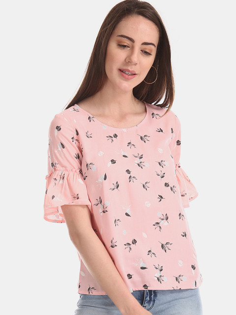 

Sugr Women Pink Printed A-Line Top