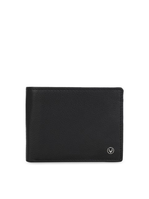 

Allen Solly Men Black Solid Two Fold Leather Wallet