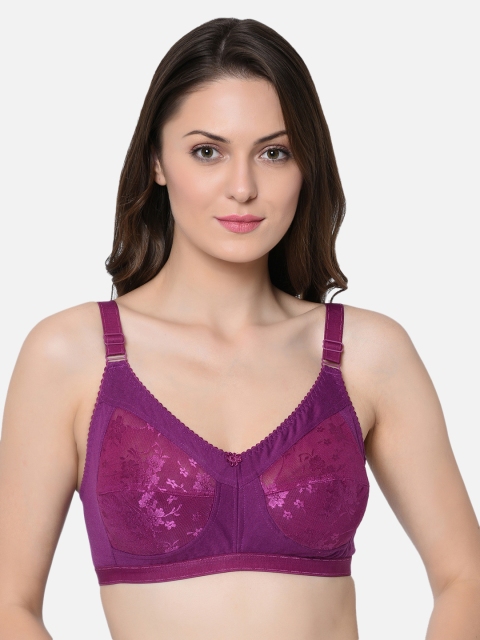 

Da Intimo Purple Lace Non-Padded Non-Wired Minimizer Bra DI-999-R19