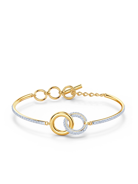 

SWAROVSKI Gold-Plated & White Mixed Metal Stone Bangle Bracelet