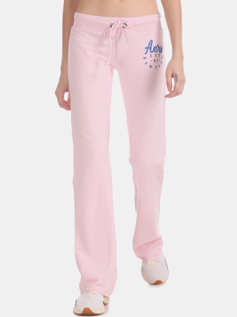 

Aeropostale Women Pink Solid Boot Cut Track Pants