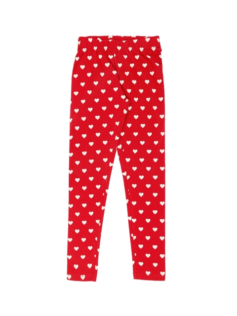 

Pantaloons Junior Girls Red & White Printed Skinny-Fit Leggings