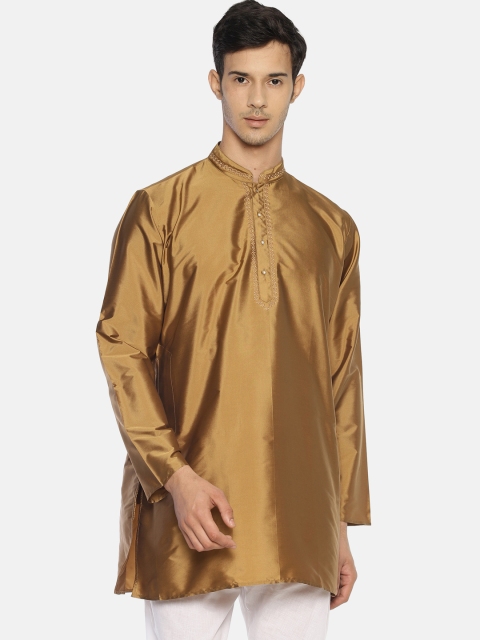 

TATTVA Men Brown Solid Straight Kurta
