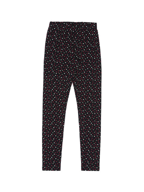

Pantaloons Junior Girls Black & Pink Printed Leggings