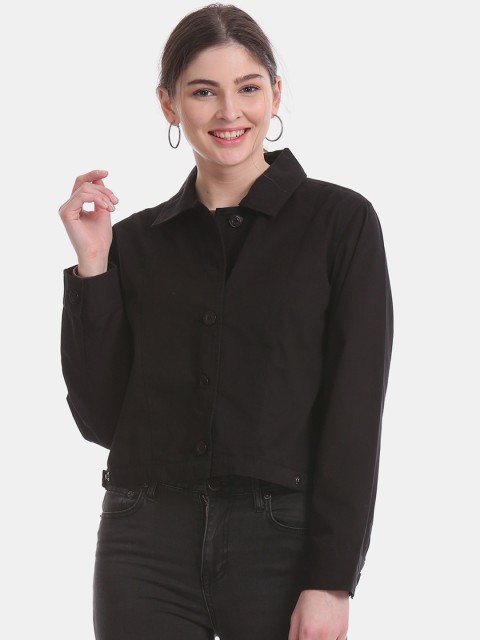 

Aeropostale Women Black Solid Tailored Jacket