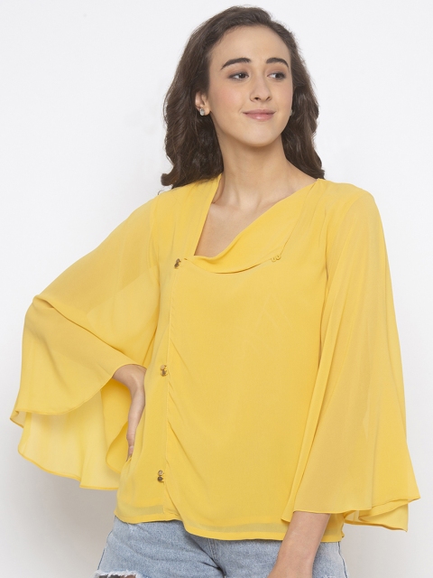 

Iti Women Yellow Solid Wrap Top