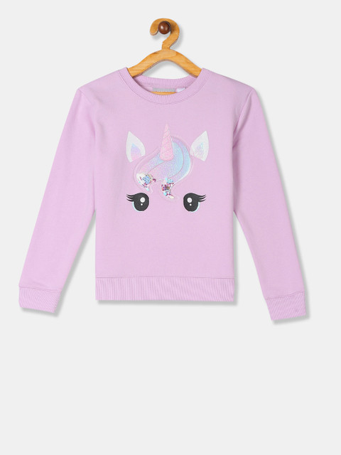 

The Childrens Place Girls Lavender Embellished Fleece Sweatshirt