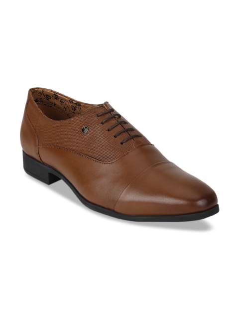 

Van Heusen Men Brown Solid Leather Formal Oxfords
