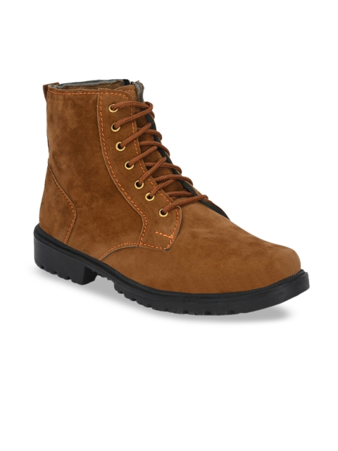 

Big Fox Men Tan Brown Solid Mid-Top Flat Boots