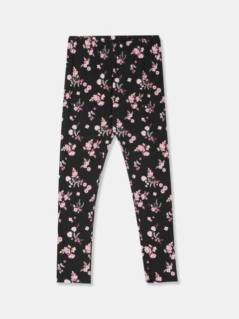 

The Childrens Place Black & Prink Printed Leggings
