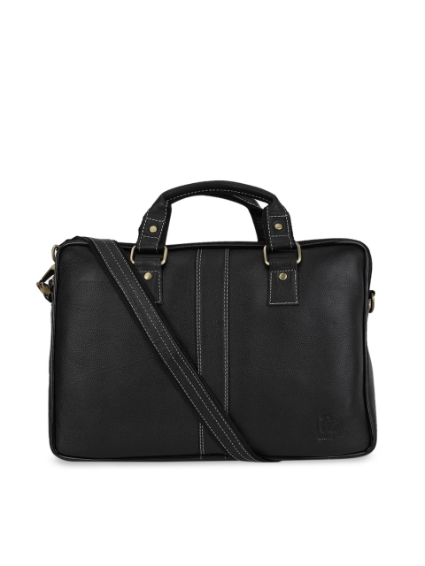 

Carry Trip Unisex Black Solid Leather Messenger Bag