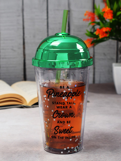 

Archies Green & Transparent Printed Sipper Bottle With Sparkle