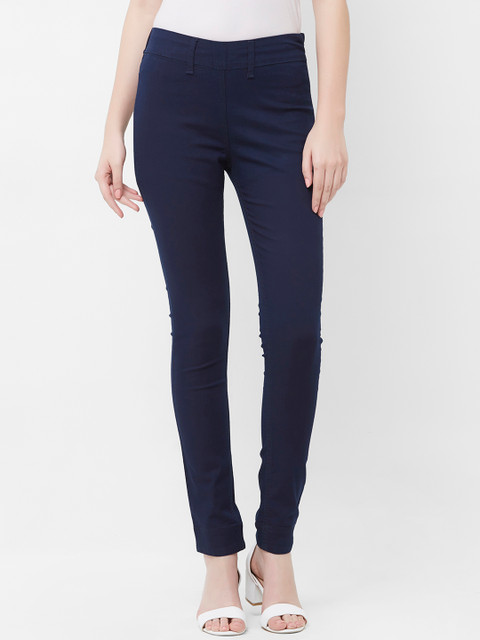 

Fusion Beats Women Navy Blue Solid Skinny-Fit Jeggings