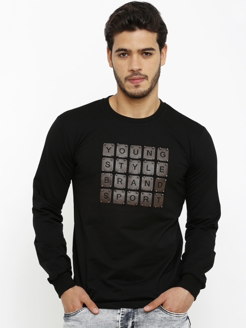 

Rex Straut Jeans Men Black Slim Fit Printed Sweatshirt