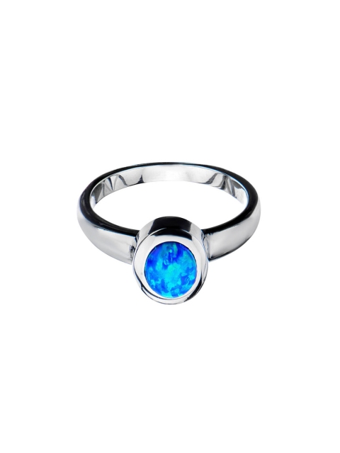 

Inox Jewelry Blue Stone Studded 316L Stainless Steel Ring