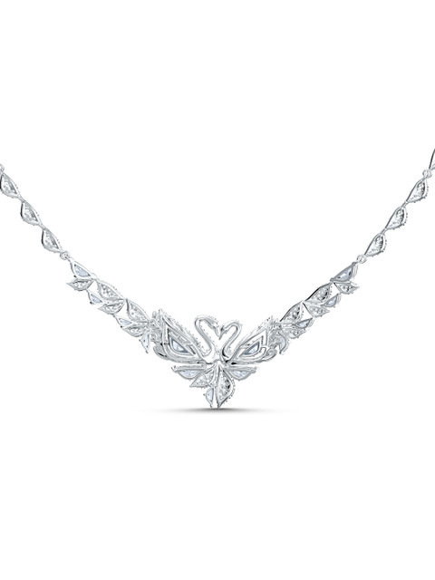 

SWAROVSKI Silver Toned Alloy Dancing Rhodium Plated Swan Necklace