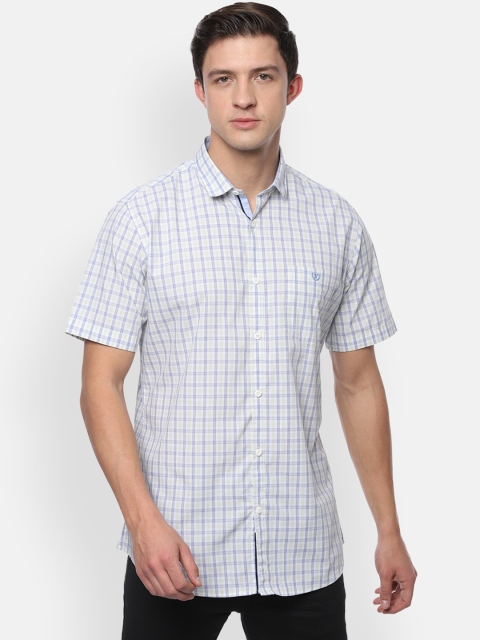 

Van Heusen Sport Men Blue & White Slim Fit Checked Casual Shirt