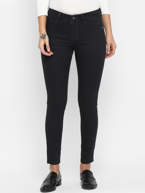 

FOSH Women Charcoal Grey Skinny Fit Mid-Rise Clean Look Stretchable Jeans