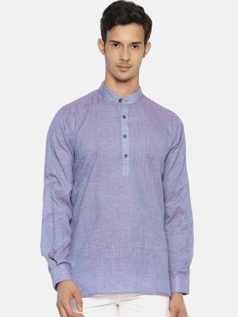 

TATTVA Men Purple Solid Straight Kurta