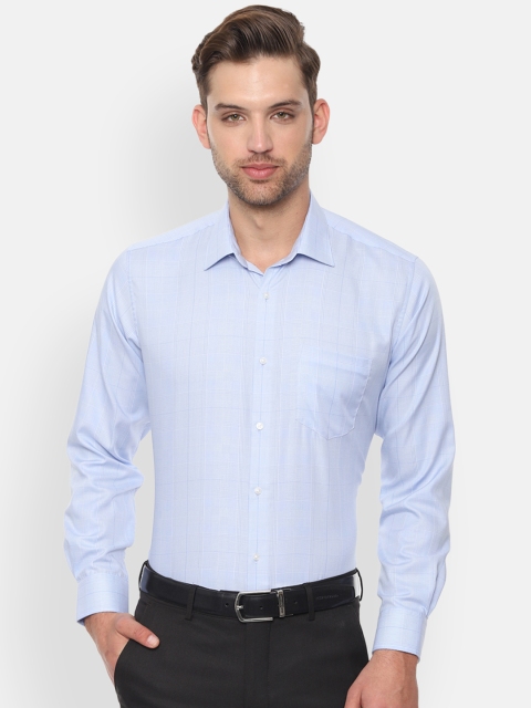 

Van Heusen Men Blue Regular Fit Checked Formal Shirt