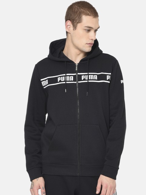 

Puma Men Black Printed Amplified Hooded Sweatshirt