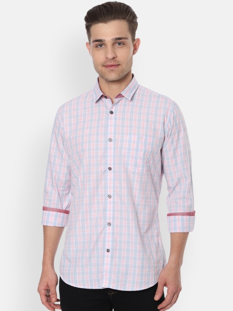 

Van Heusen Sport Men Pink Slim Fit Checked Casual Shirt