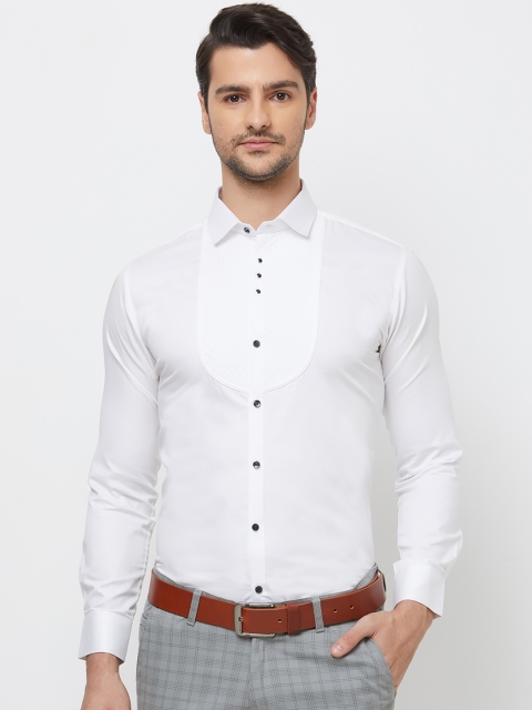 

N Dot Men White Standard Regular Fit Solid Casual Shirt