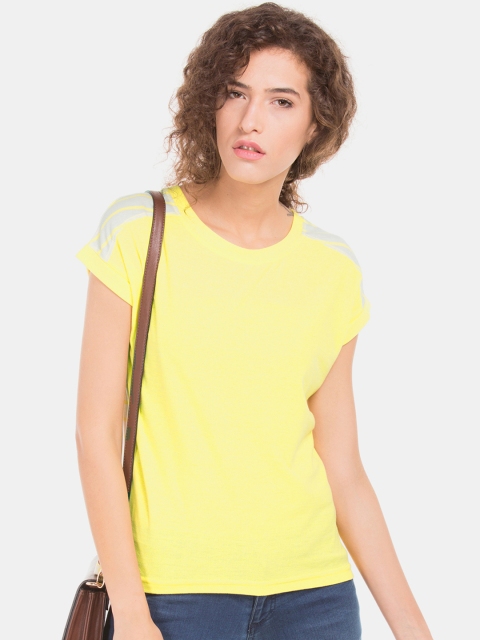 

Sugr Women Yellow Striped Top